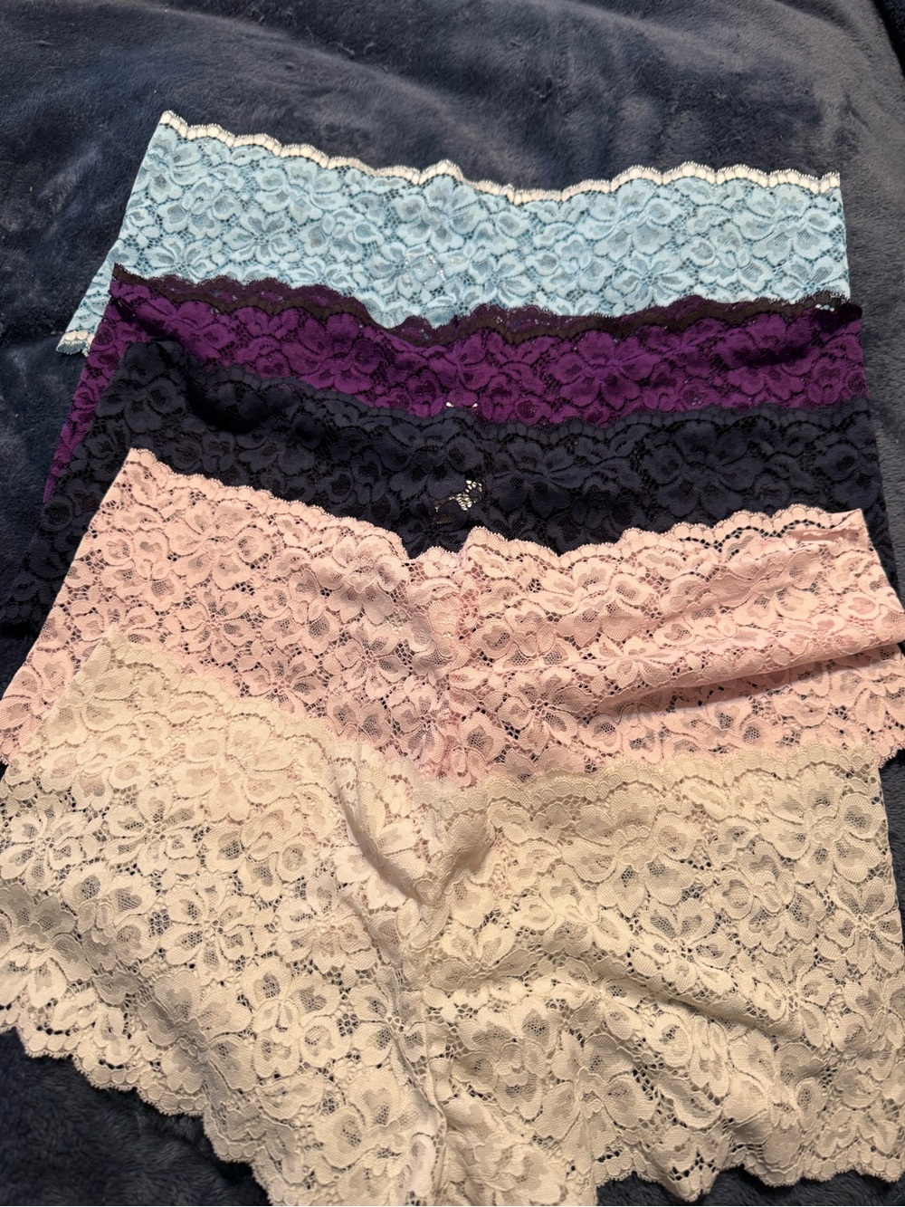 Maidenform Lace Boyshorts Set - Light Blue, Purple, Navy, Blush, Cream